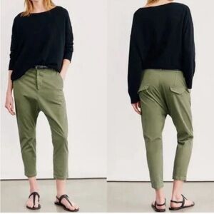 Identical to Nili Lotan pants-Zara Women Drop Crotch Khaki Green Pants